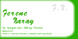 ferenc naray business card